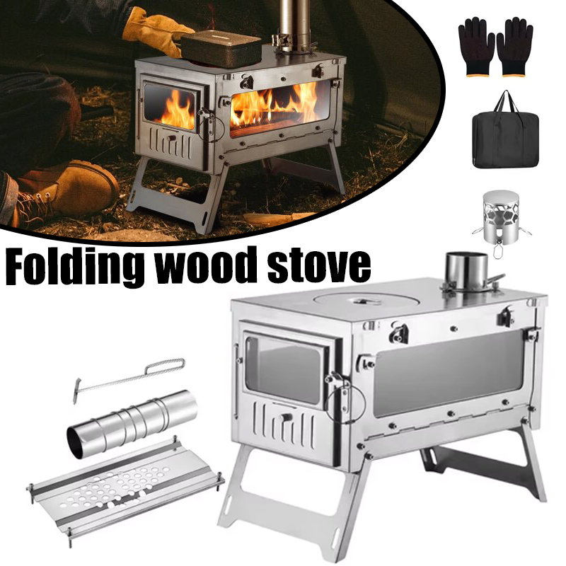 Outdoor Camping Stove Wood - Estufa de tienda portátil de acero