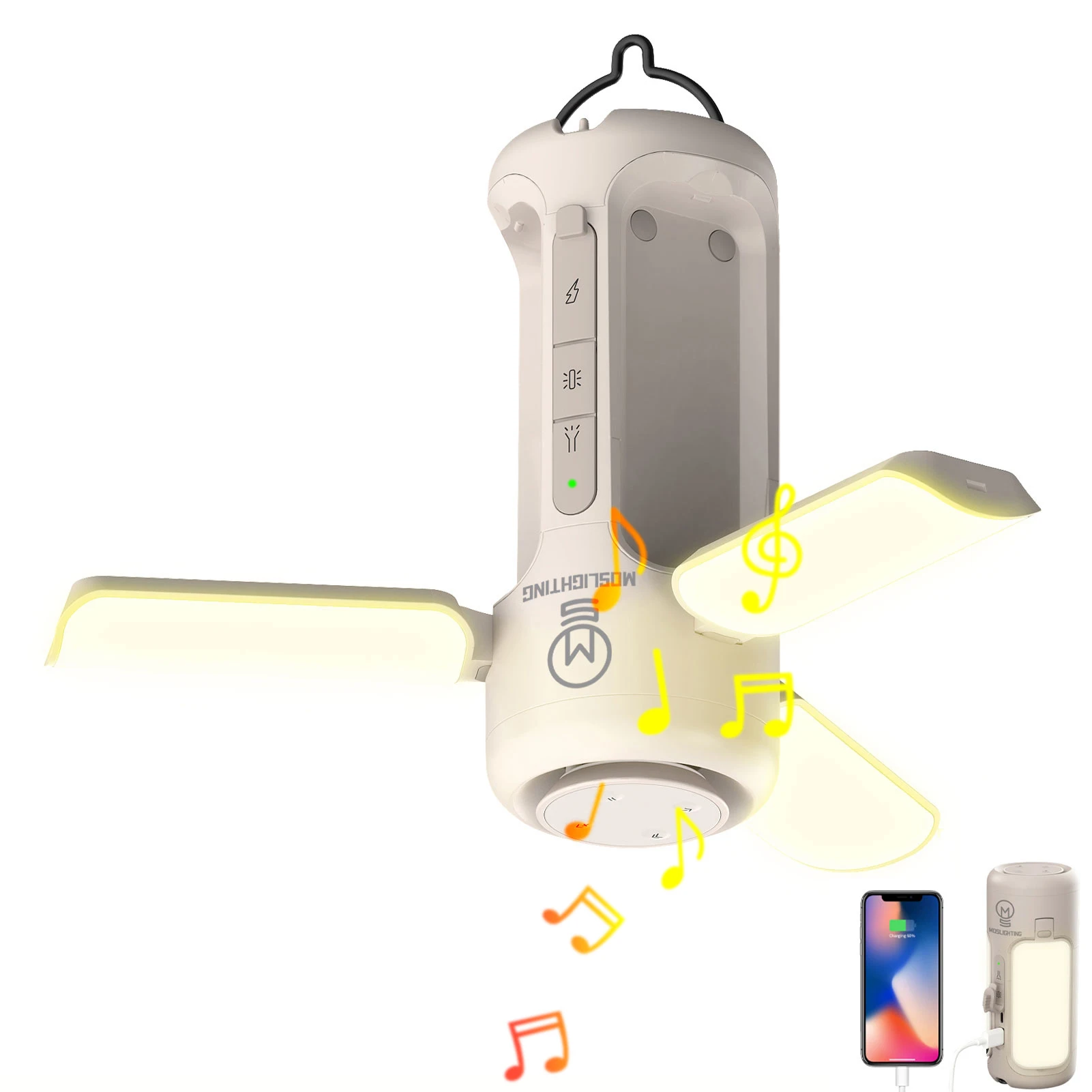 Zd Outdoor Camping - Linterna plegable de Camping con Altavoz