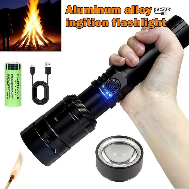 Outdoor Camping Adventures - Linterna ultrapotente, linterna de encendido concentrado,