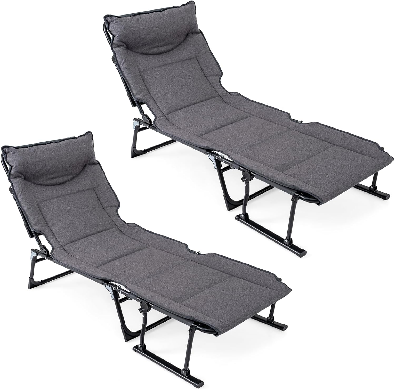 Outdoor Camping Recliner - Juego de 2 sillas plegables para