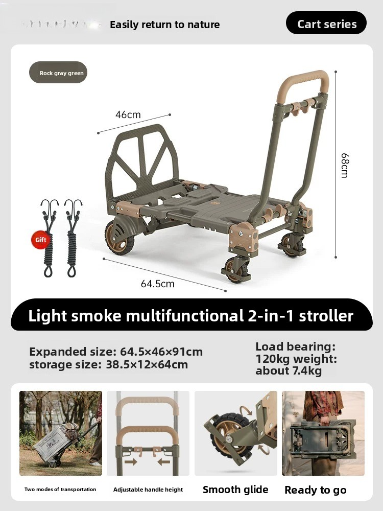Outdoor Camping Trolley - Carrito Plegable 2 en 1 Naturehike,
