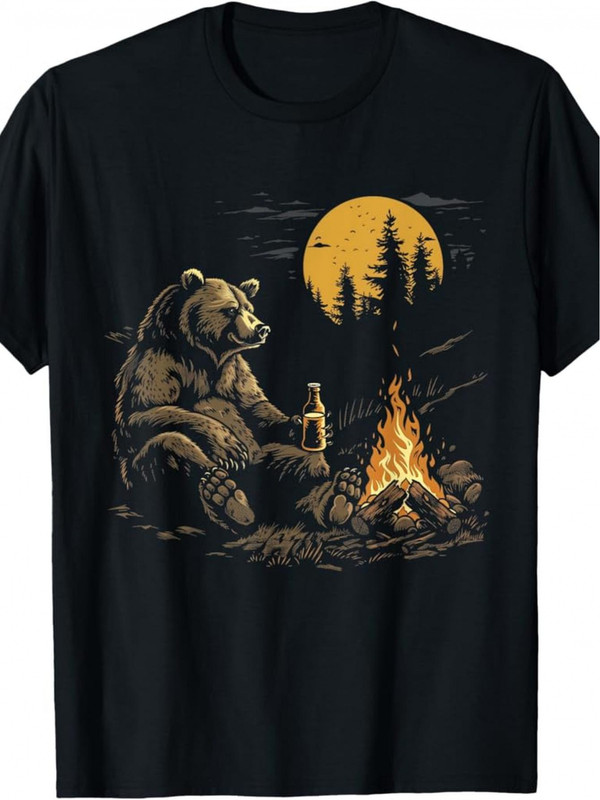 Outdoor Camping Adventures - Camiseta informal de algodón para hombre