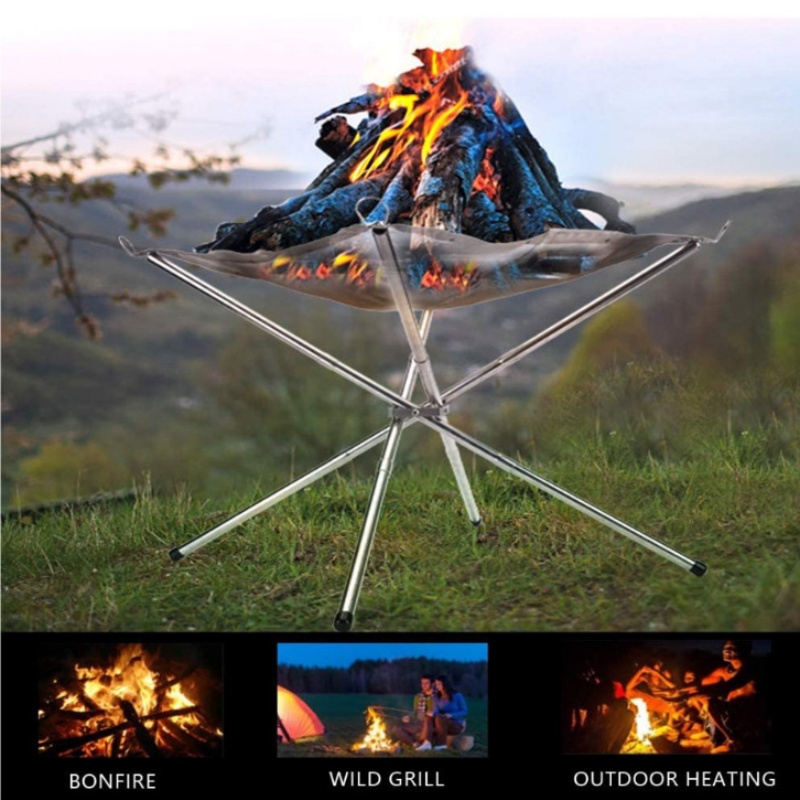Outdoor Camping Stove Wood - Soporte Plegable de Acero Inoxidable para