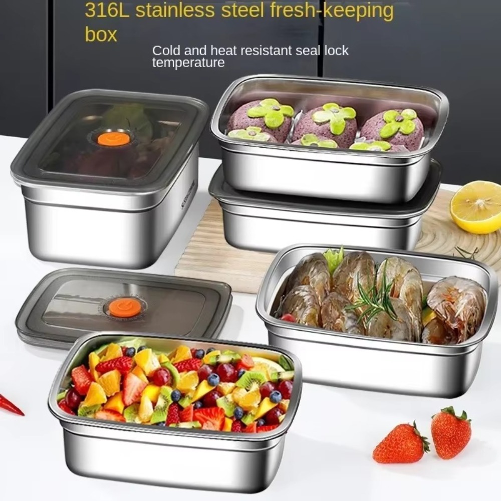 Outdoor Camping Fridge - Fiambrera de acero inoxidable para acampar,