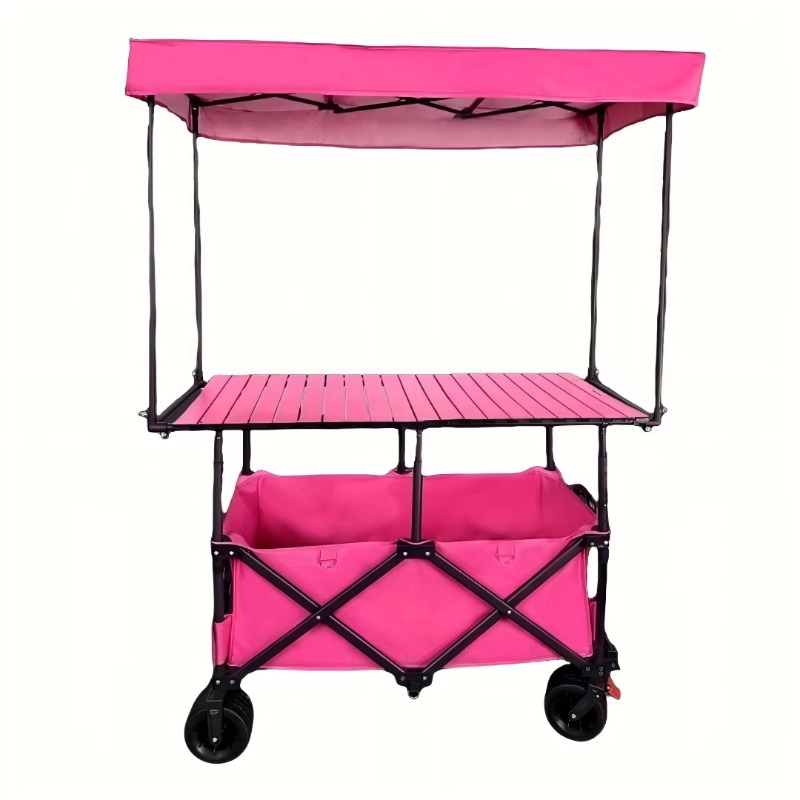 Outdoor Camping Trolley - Carrito Plegable de Acero para Puesto