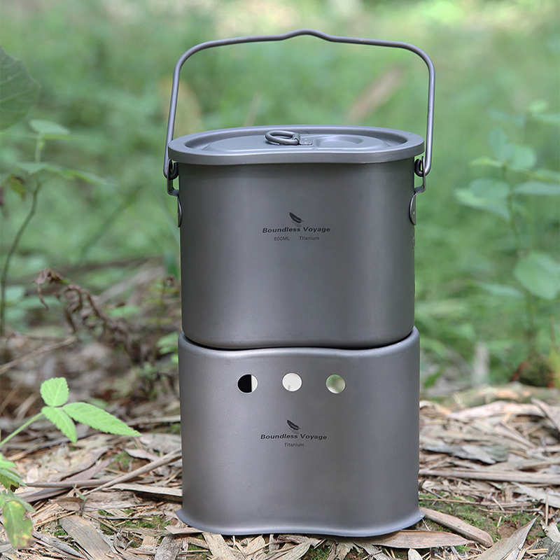 Outdoor Camping Stove Wood - Boundless Voyage-Juego de utensilios de cocina