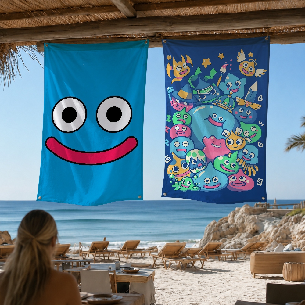 Quest Outdoor Camping - Bandera Decorativa de Dragon Quest Slime