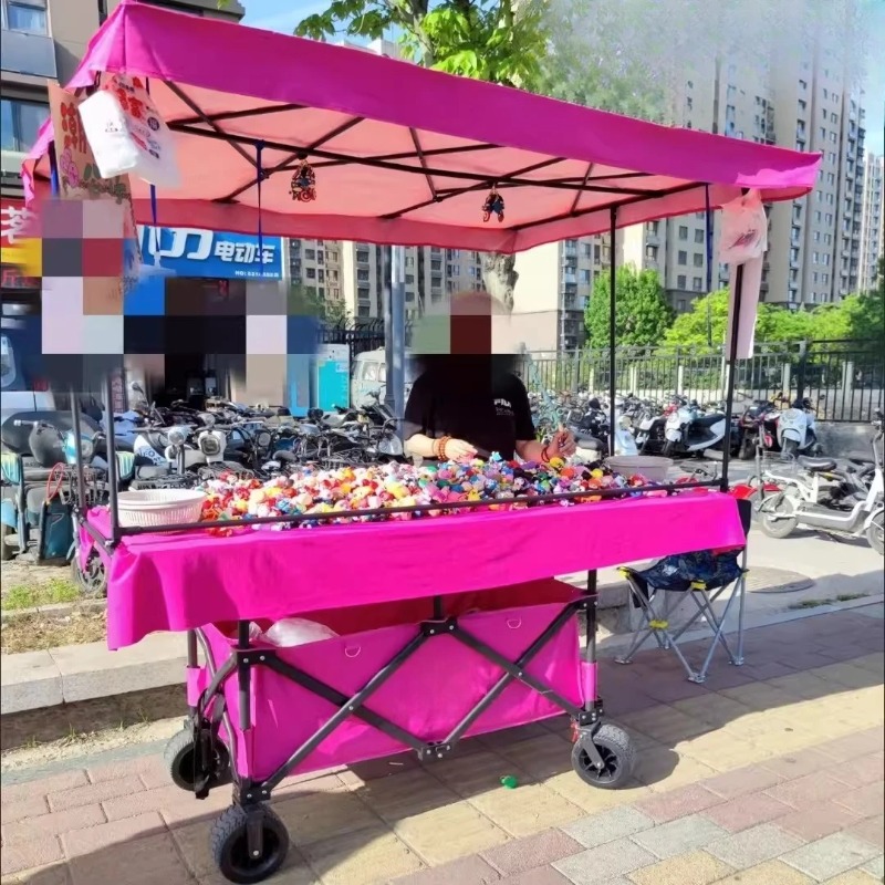 Outdoor Camping Trolley - Carrito de Venta Ambulante con Mesa