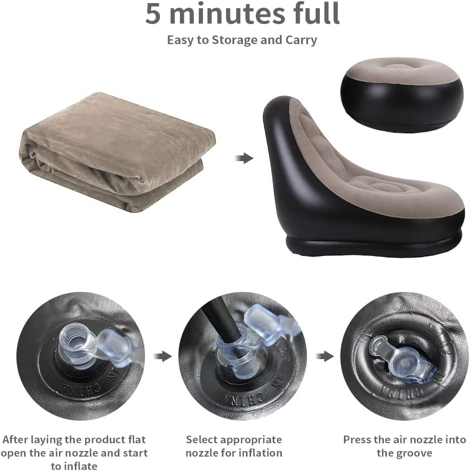 2 uds sofá perezoso silla infl - Outdoor Camping Recliner reseña y precio