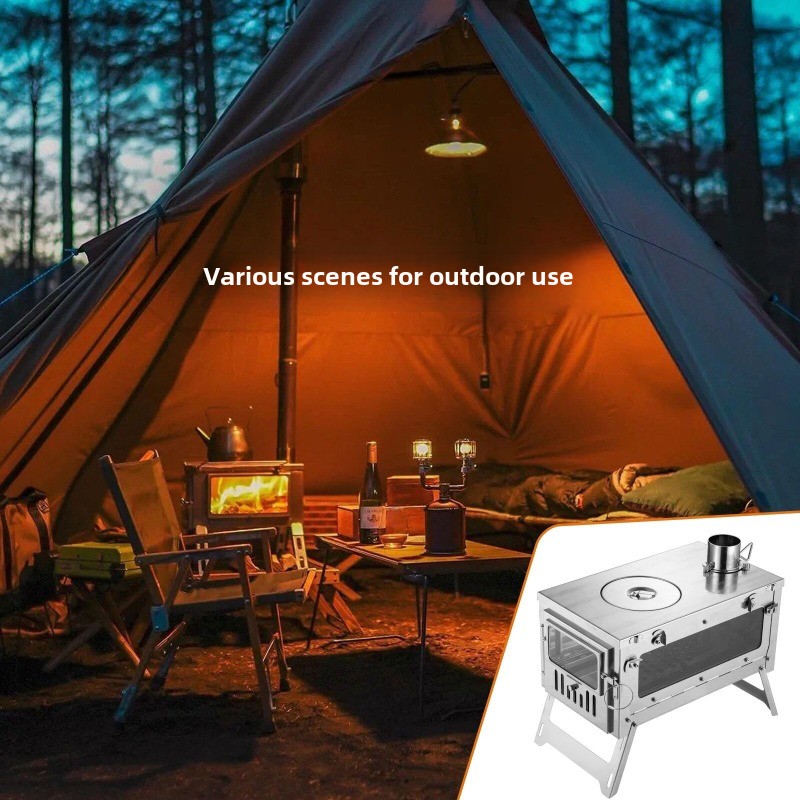Estufa de tienda portátil de a - Outdoor Camping Stove Wood reseña y precio