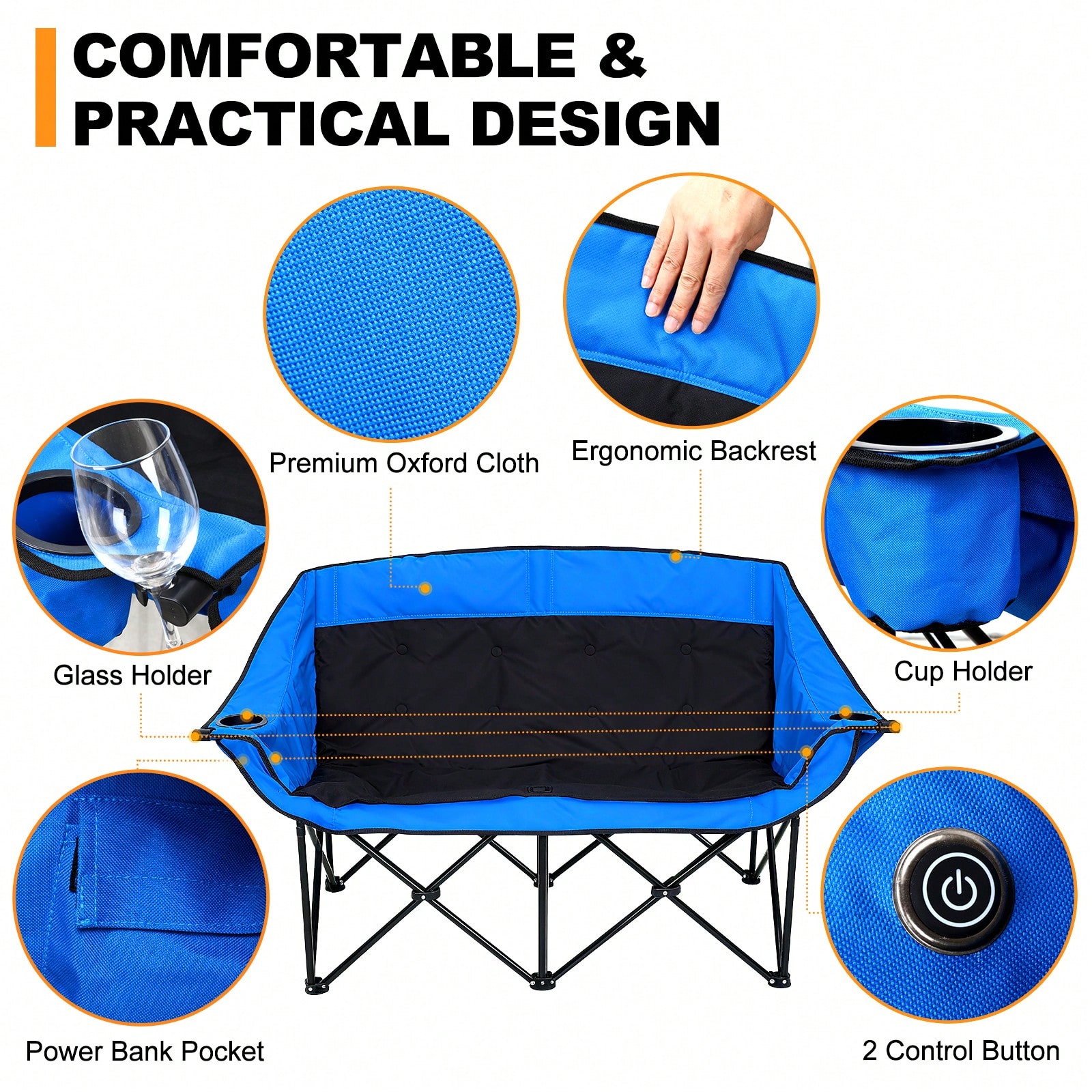 Silla de camping doble con cal - Outdoor Camping Loveseat reseña y precio