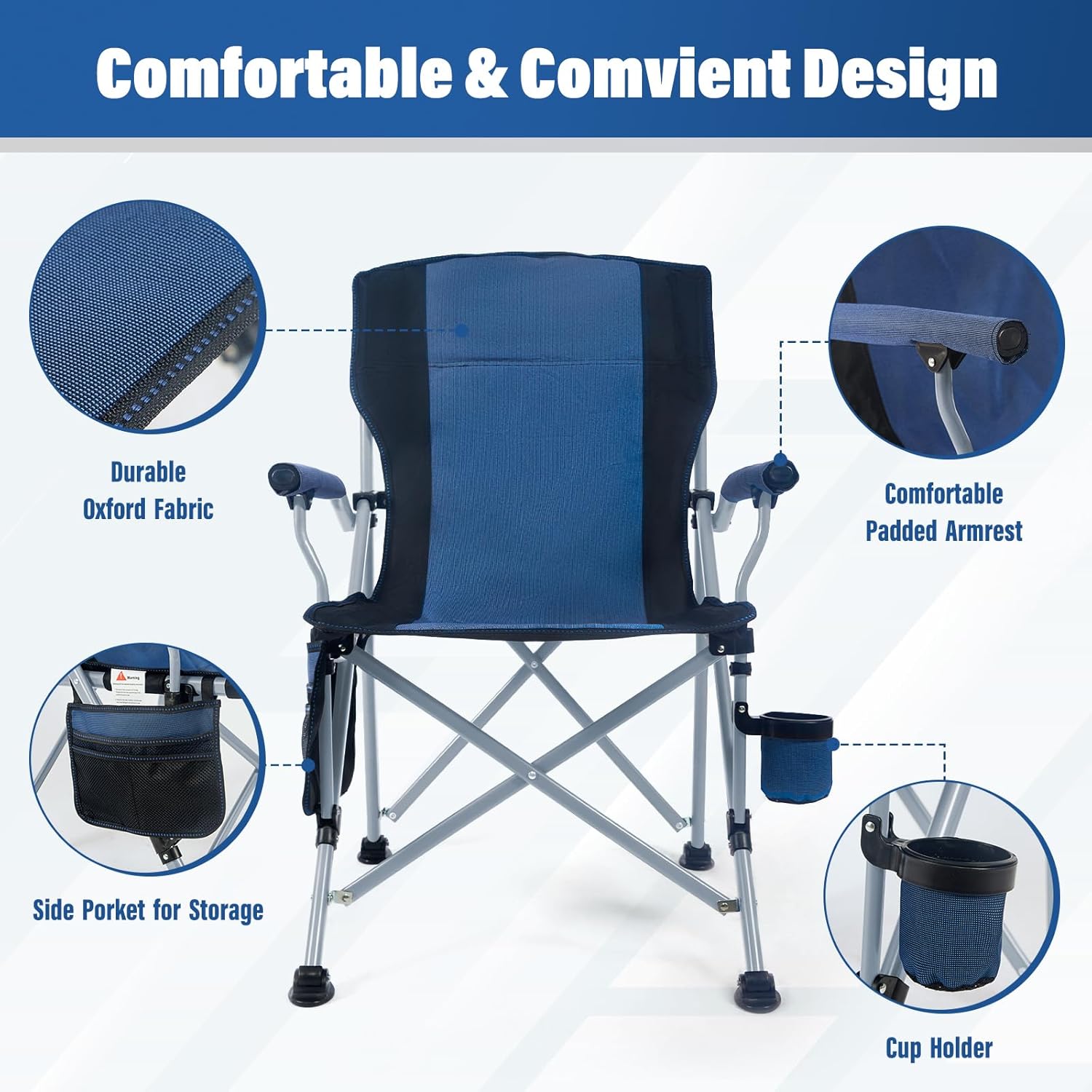 Silla Plegable Portátil para C - Outdoor Camping Recliner reseña y precio