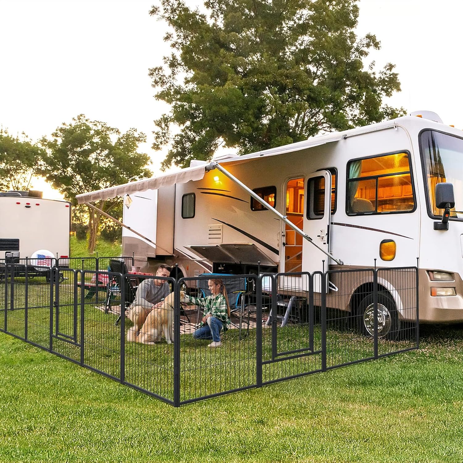 Corral para perros de 16 panel - Outdoor Camping Dog Fence reseña y precio