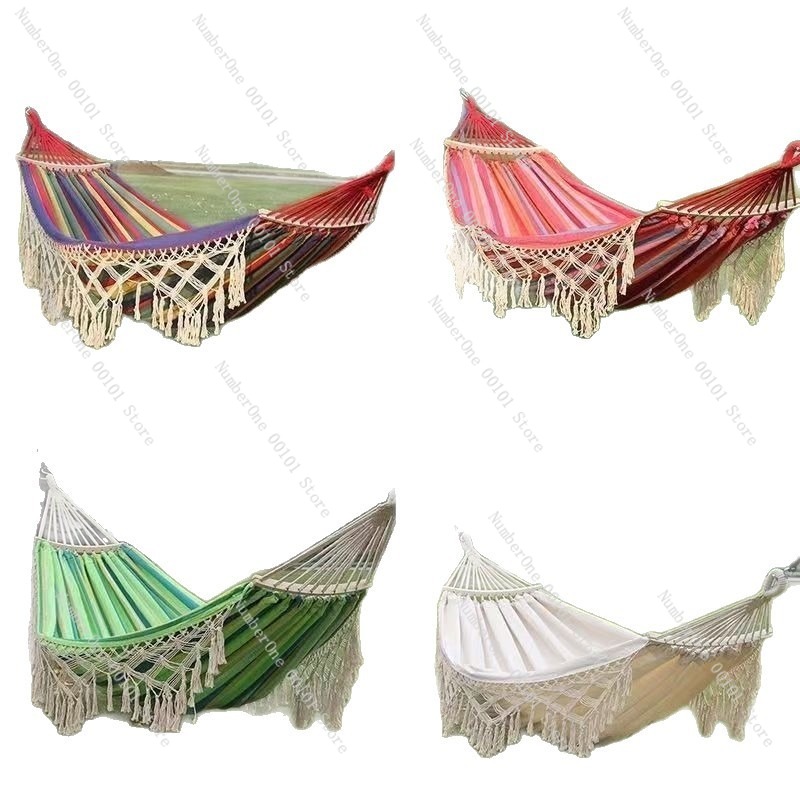 Hamaca Doble de Lona con Borla - Outdoor Camping Hammock reseña y precio