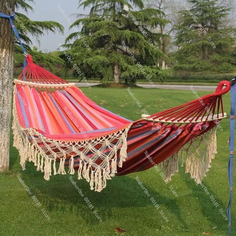 Hamaca Doble de Lona con Borla - Outdoor Camping Hammock reseña y precio