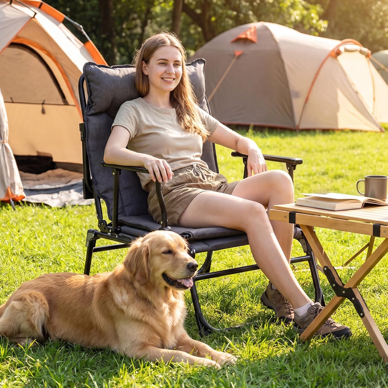 Juego de 2 sillas plegables pa - Outdoor Camping Recliner reseña y precio