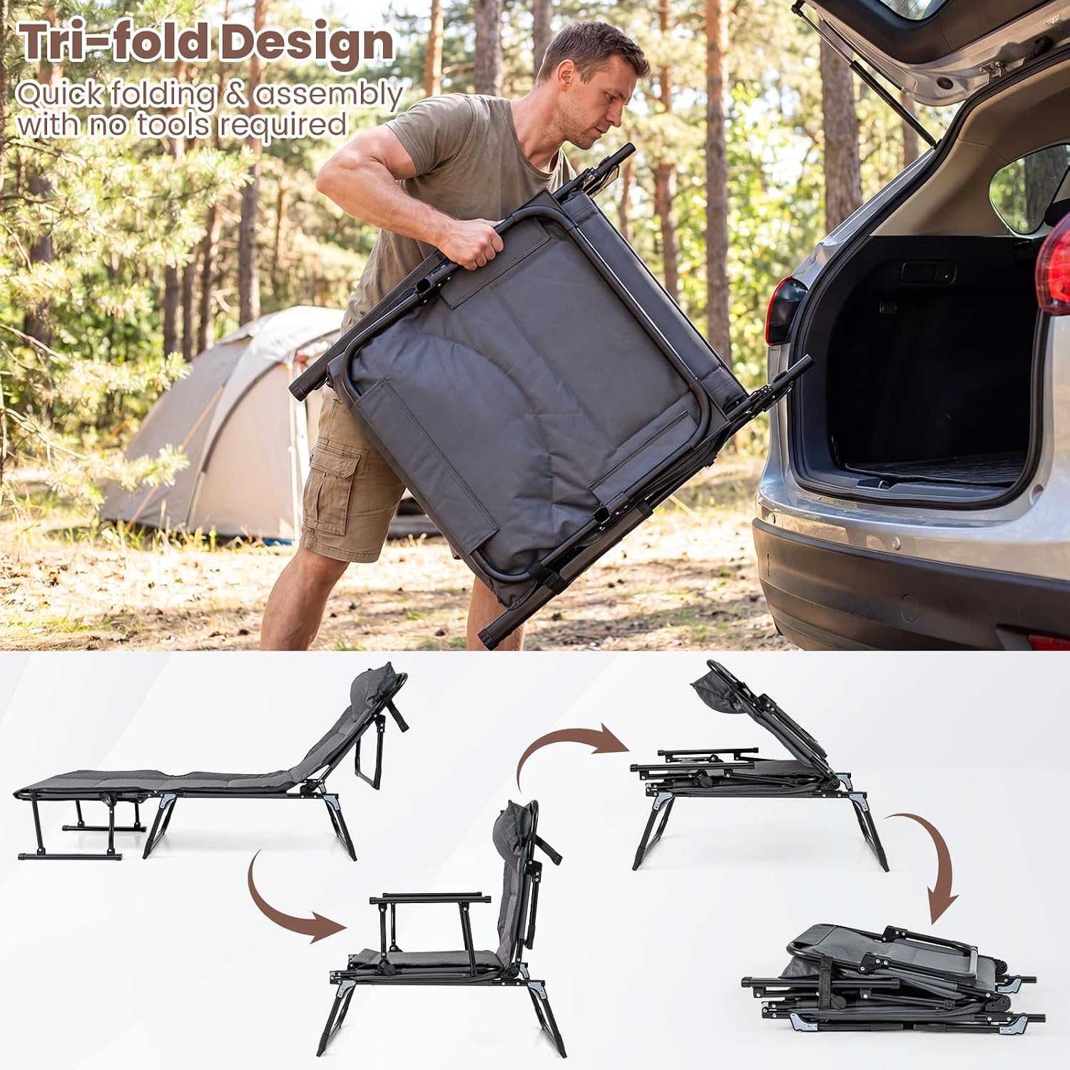 Juego de 2 sillas plegables pa - Outdoor Camping Recliner reseña y precio