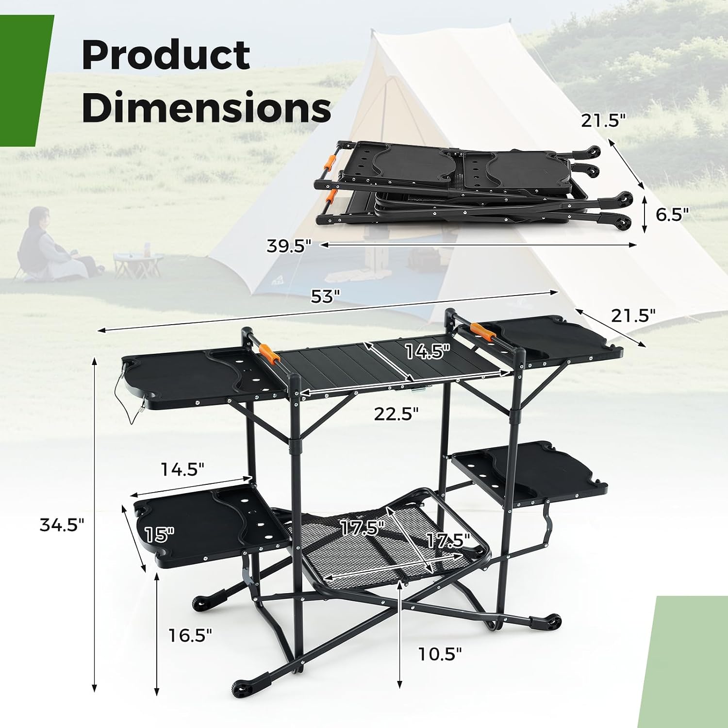 Mesa de Cocina Plegable Portát - Outdoor Camping Kitchen Setup reseña y precio