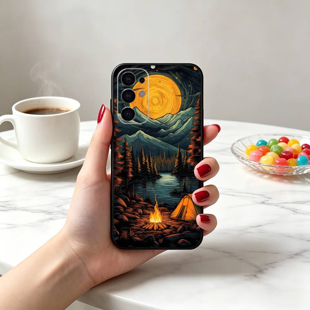 Funda de Silicona Suave Negra  - Outdoor Camping Quotes reseña y precio