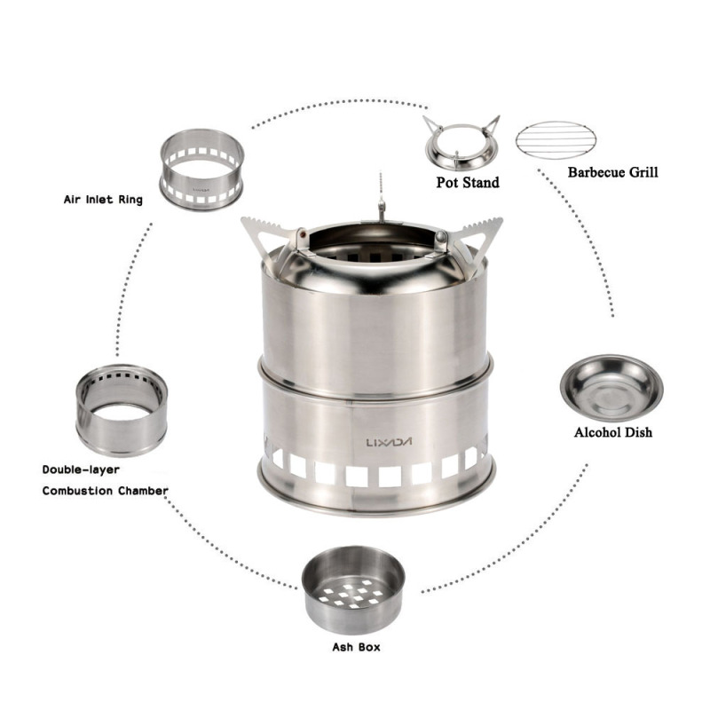 Lixada-estufa de leña de acero - Outdoor Camping Stove Wood reseña y precio
