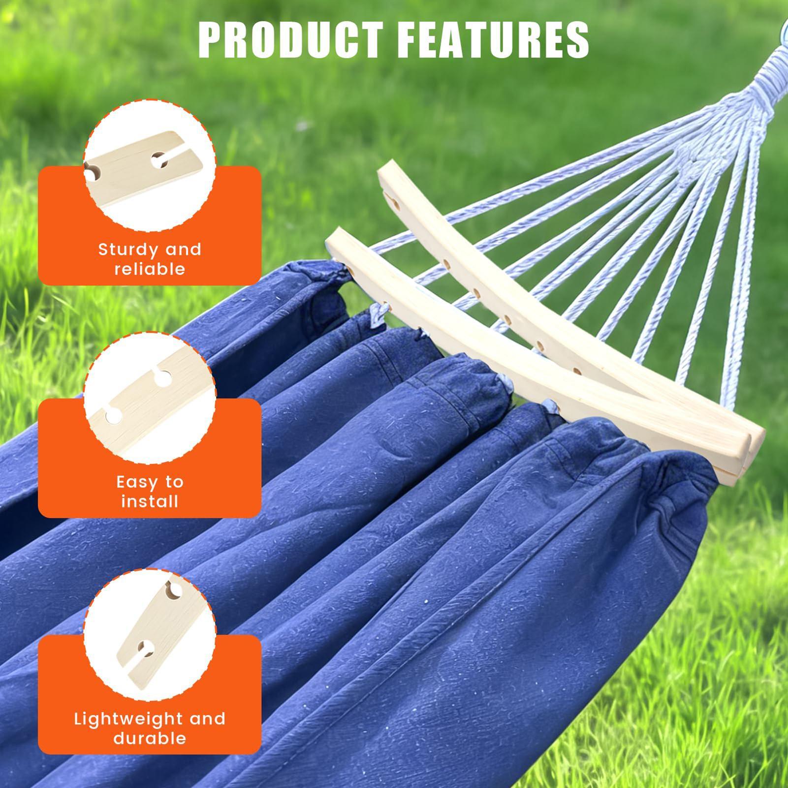 2 barras de madera de 10 orifi - Outdoor Camping Hammock reseña y precio