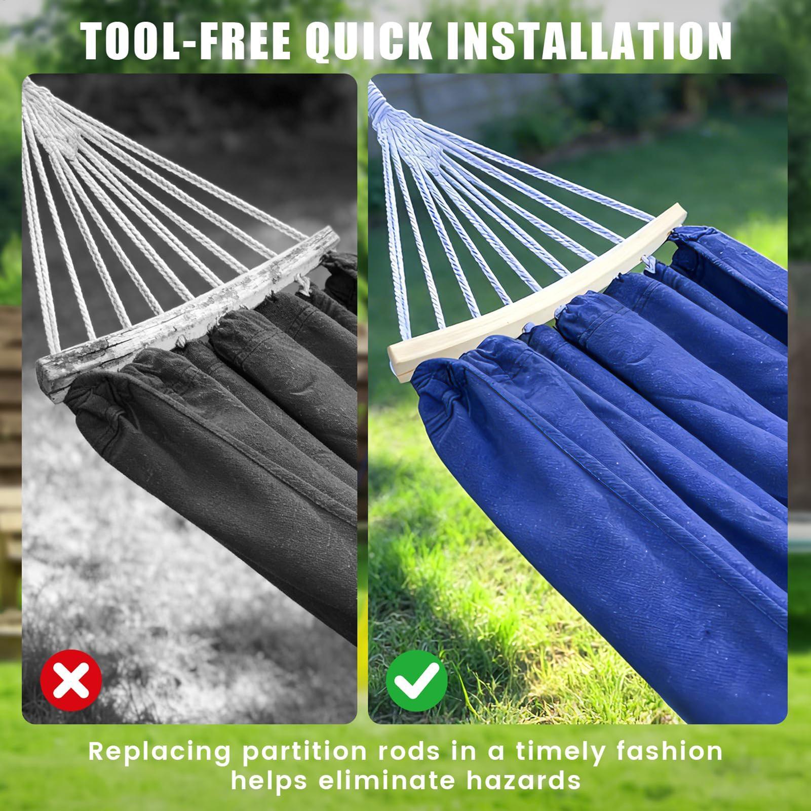 2 barras de madera de 10 orifi - Outdoor Camping Hammock reseña y precio
