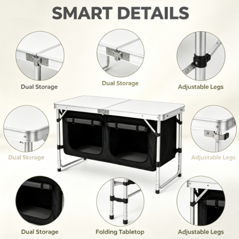 Mesa Plegable de Aluminio Plat - Outdoor Camping Kitchen Setup reseña y precio