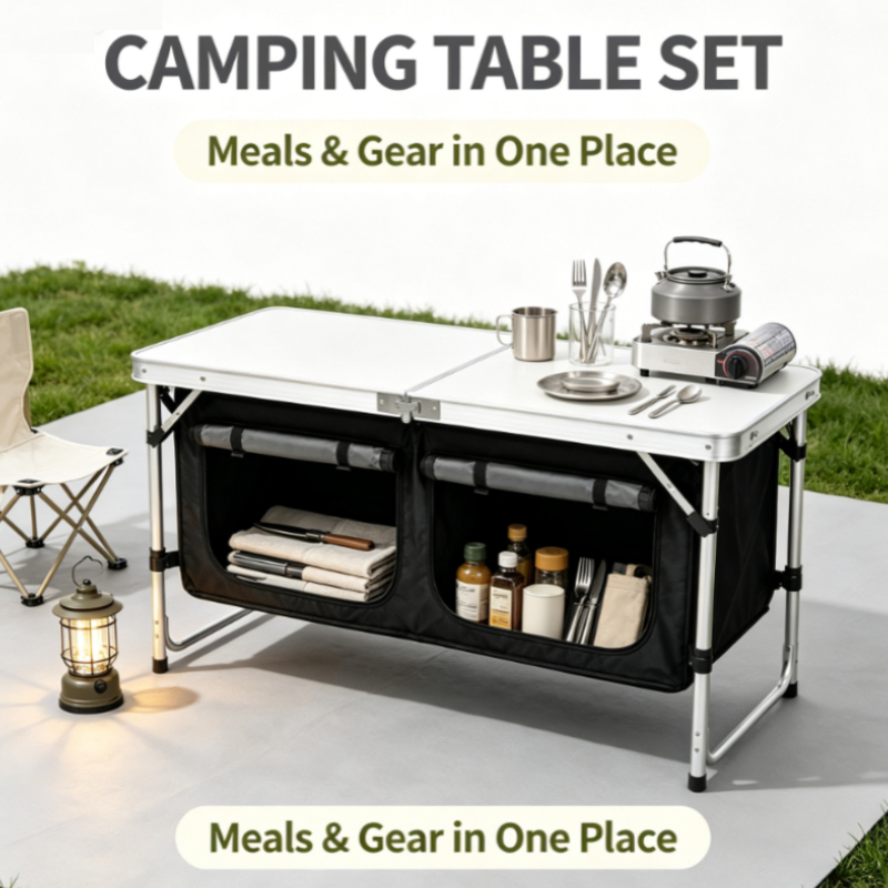 Mesa Plegable de Aluminio Plat - Outdoor Camping Kitchen Setup reseña y precio