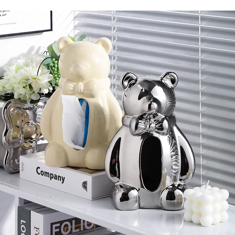 Caja de pañuelos de cerámica c - Bear Canister reseña y precio