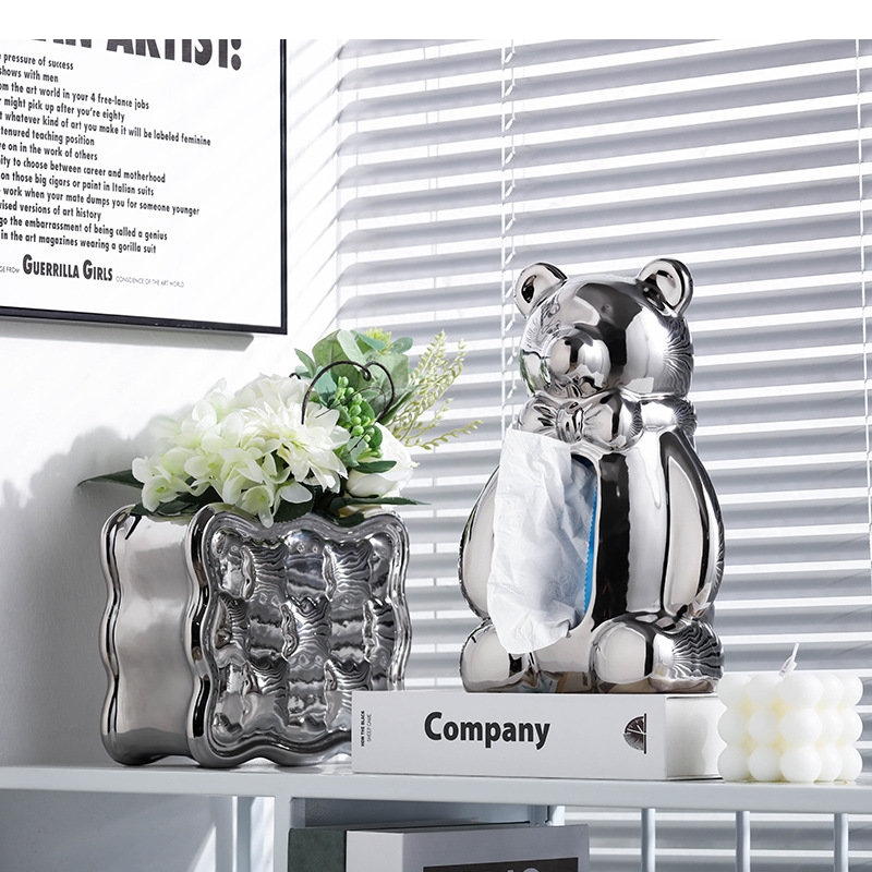 Caja de pañuelos de cerámica c - Bear Canister reseña y precio