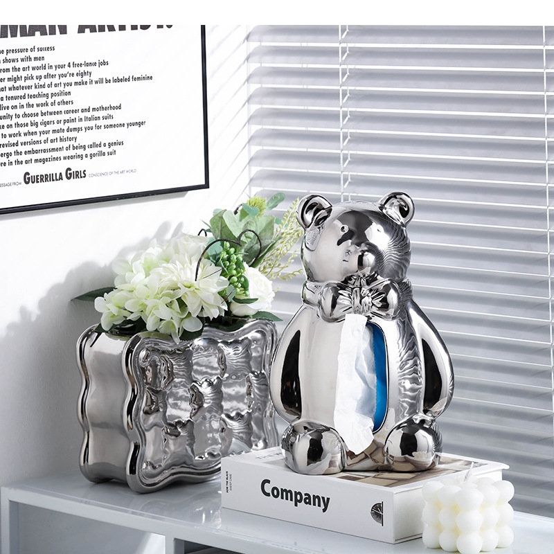 Caja de pañuelos de cerámica c - Bear Canister reseña y precio